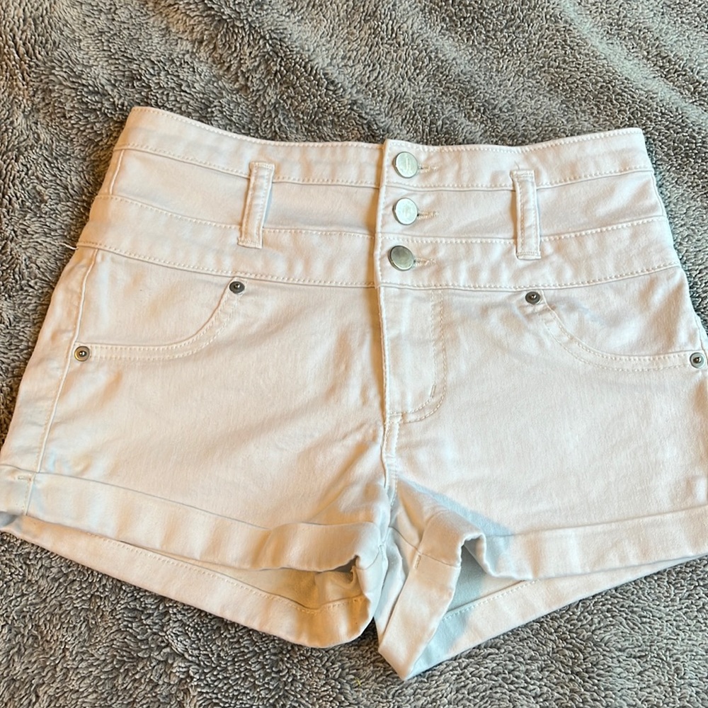 White jean shorts